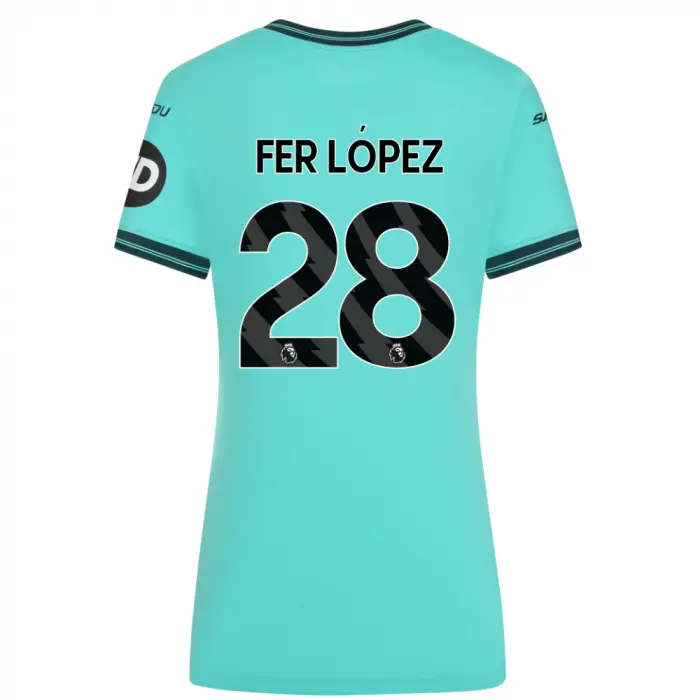 Wolverhampton Wanderers Shirt Store | 25-26 Wolves Pro Away Shirt – Womens FER LOPEZ 28 Collection Wolverhampton Wanderers Official Gear